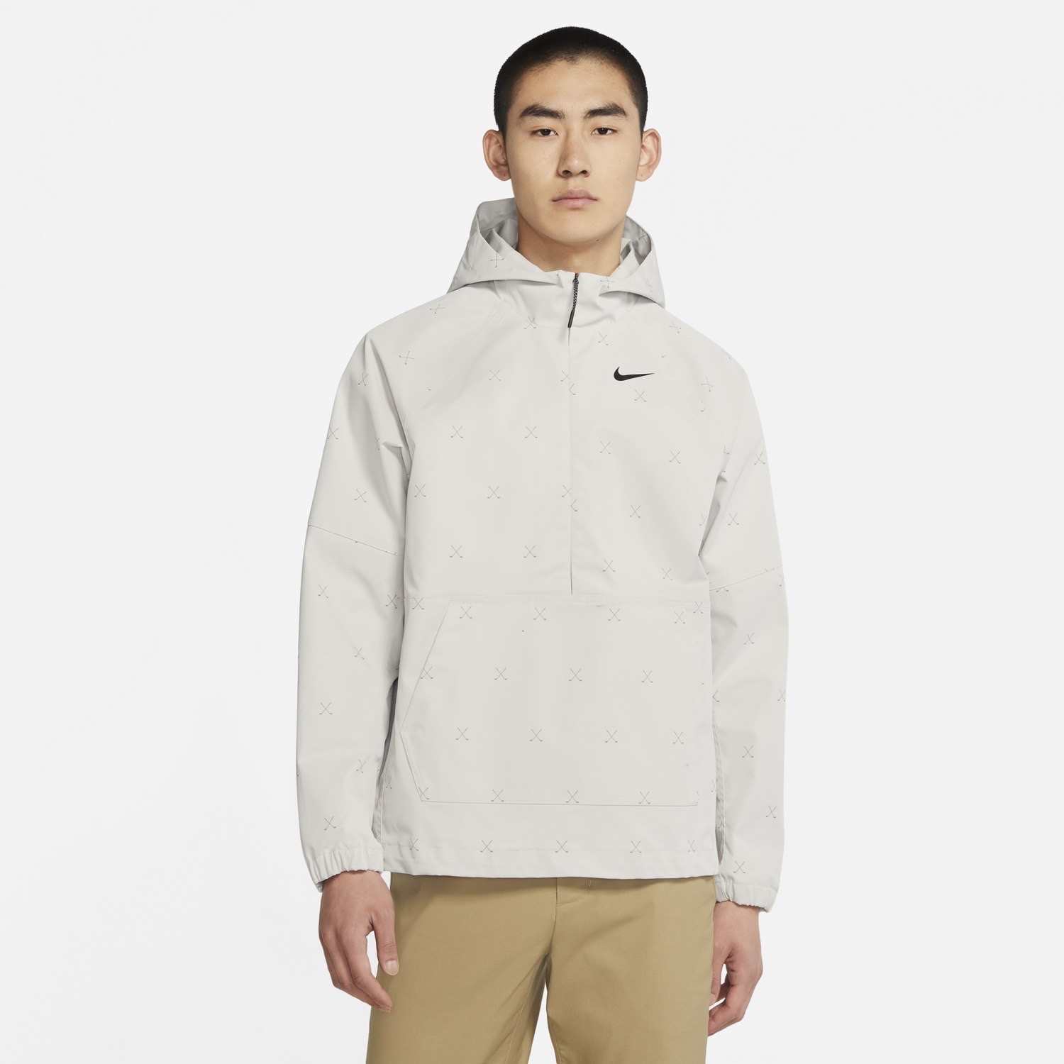 Nike Repel Printed Golf Anorak Light Bone/Black | Scottsdale Golf