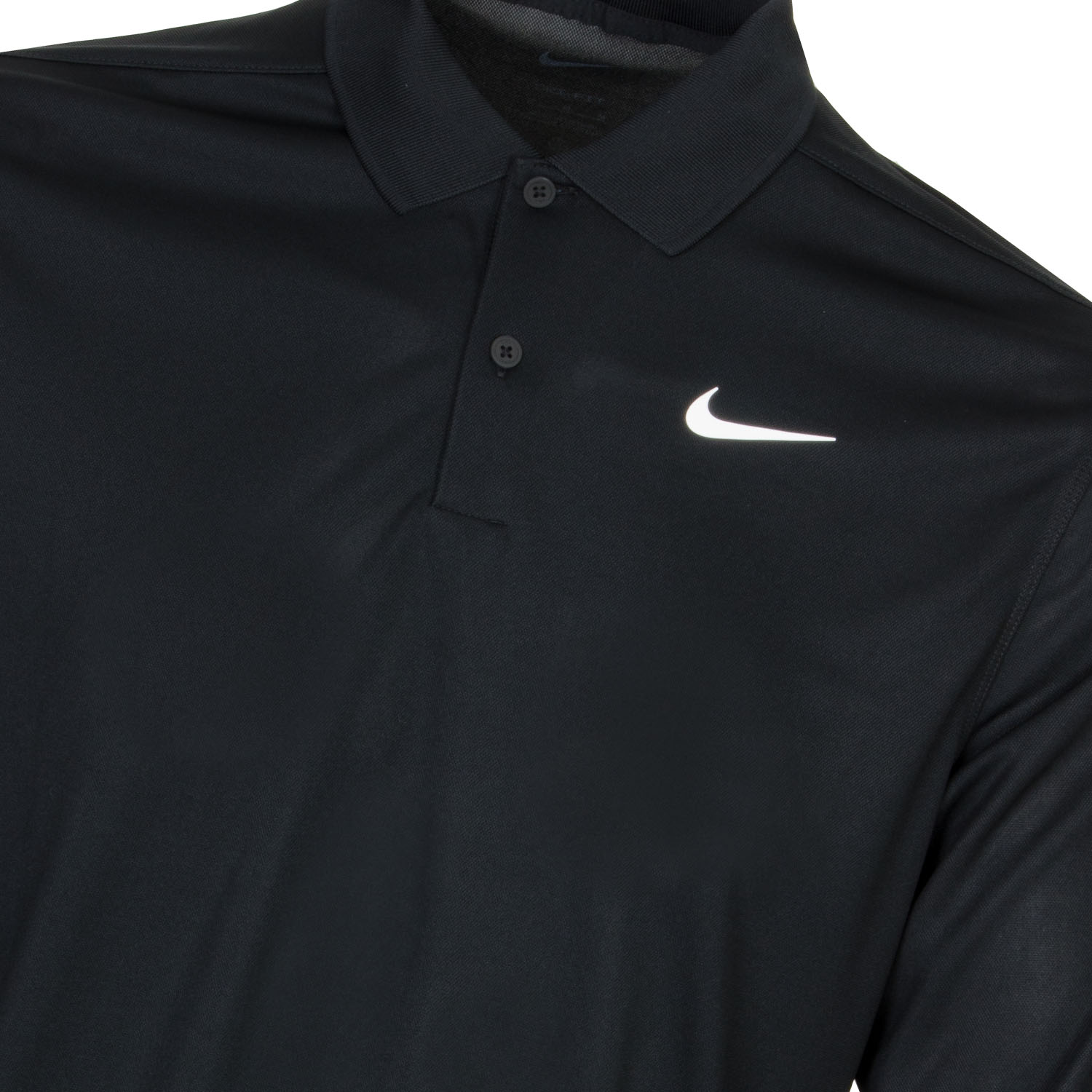 Nike Dri-FIT Victory Long-Sleeve Golf Polo Shirt Black/White ...