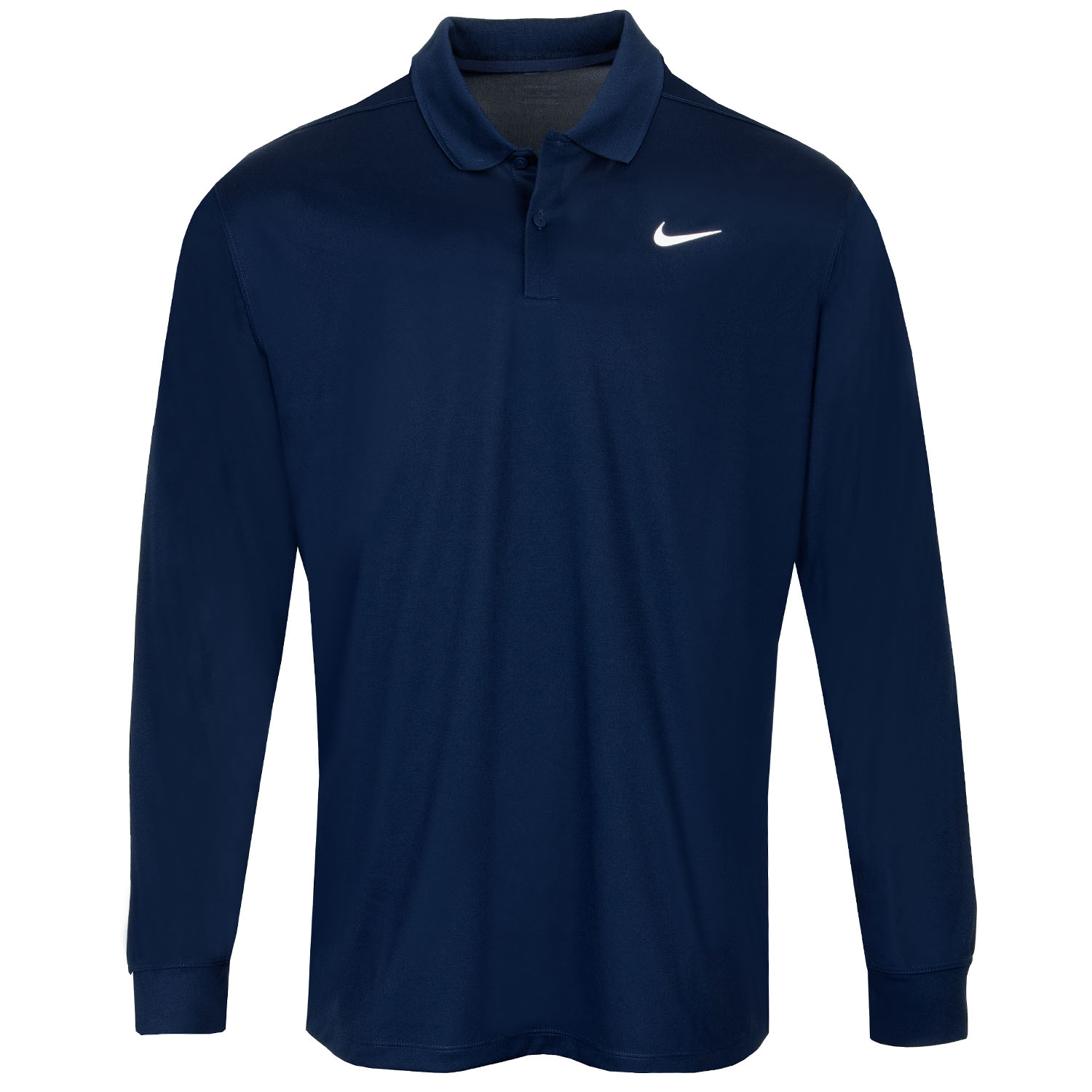 Nike Dri-FIT Victory Long-Sleeve Golf Polo Shirt College Navy/White ...