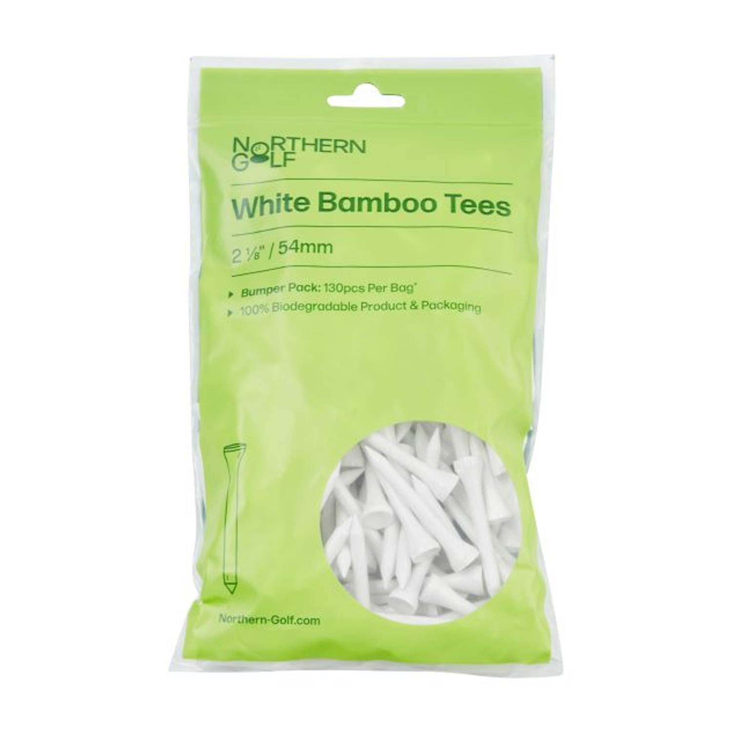 Image of Northern Golf Bamboo Golf Tees White
