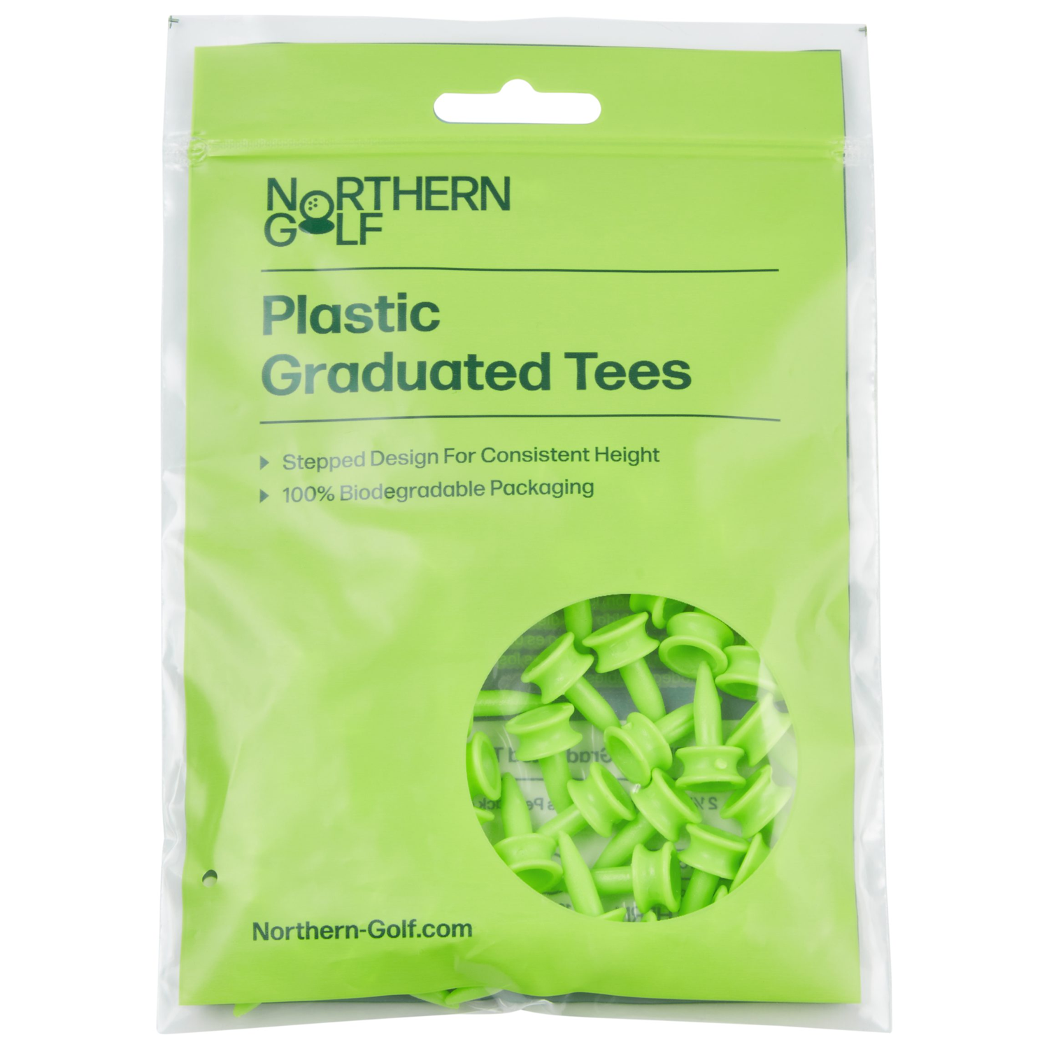 Northern Golf Plastic Graduated Golf Tees Lime
