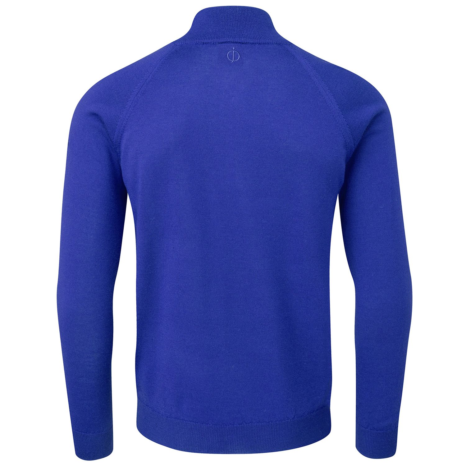 Oscar Jacobson Warwick Pin Zip Neck Merino Golf Sweater Royal Blue 