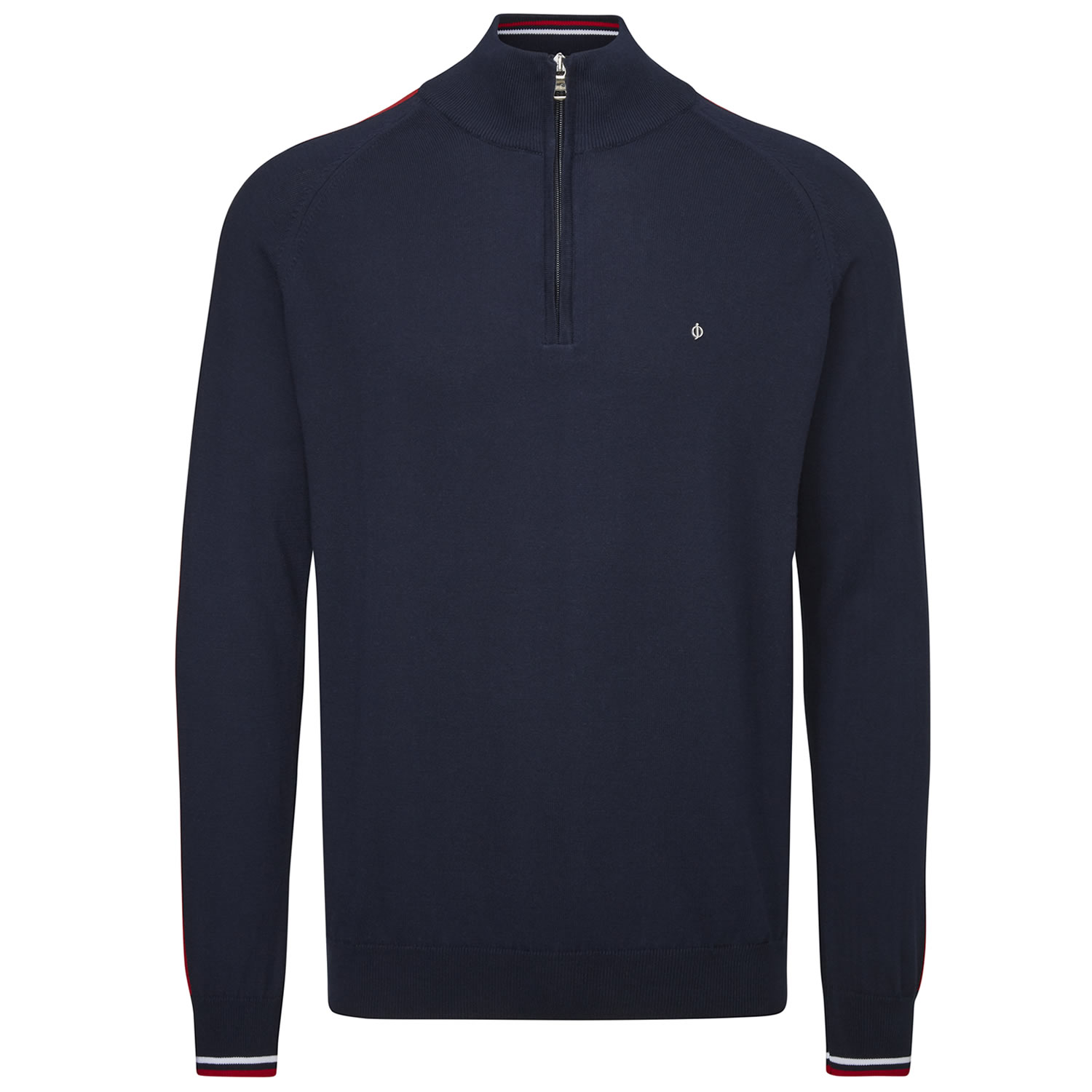 Oscar Jacobson Repton Pin Zip Neck Sweater