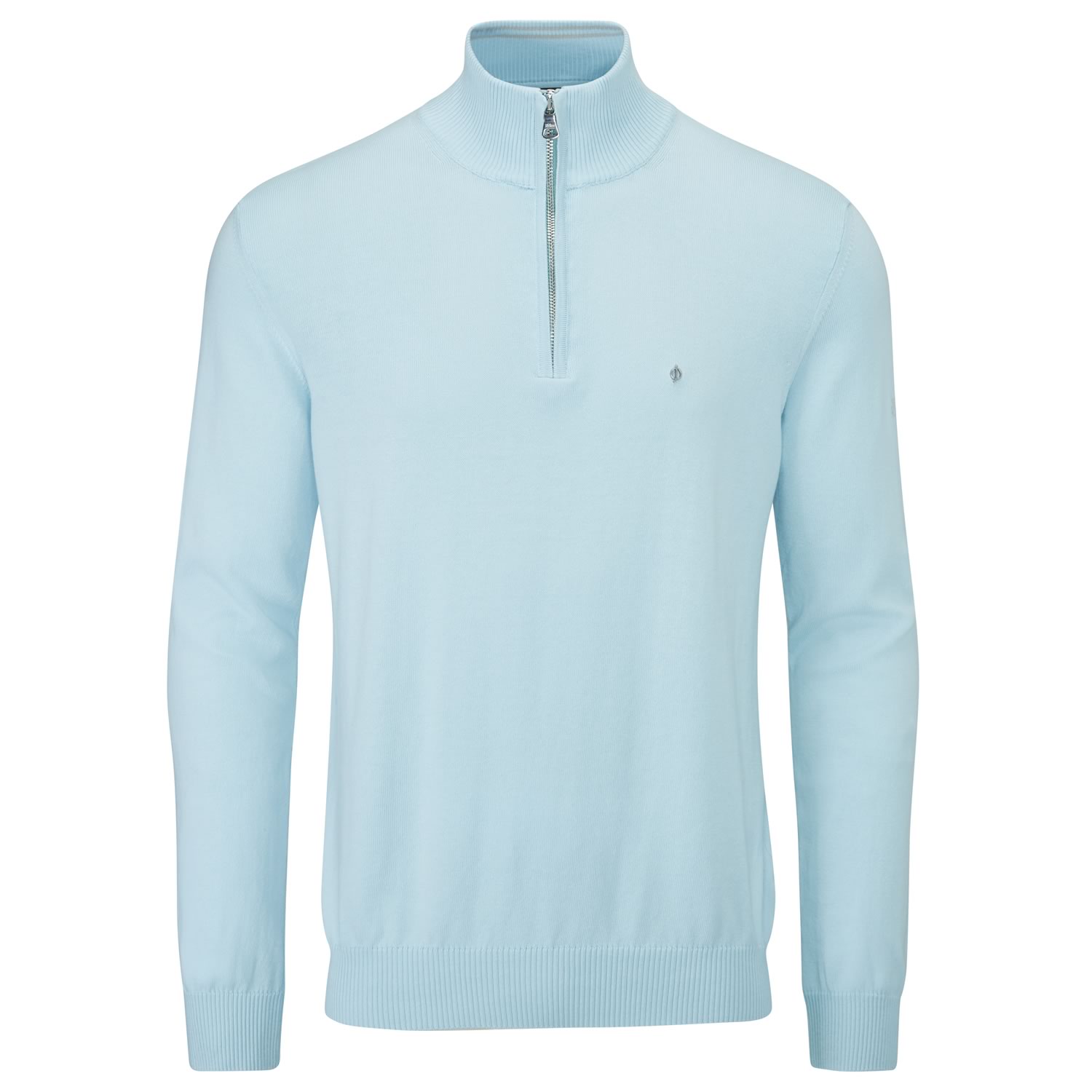 Oscar Jacobson Waldorf Pin Zip Neck Sweater