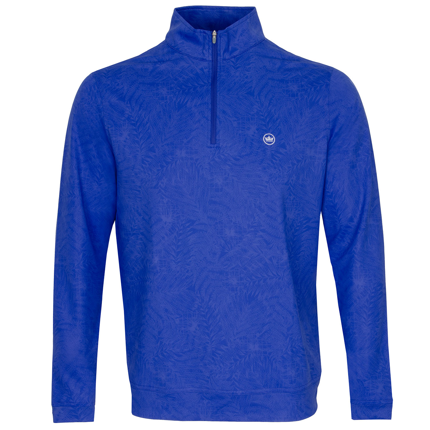 Peter Millar Perth Botanical Print Zip Neck Sweater