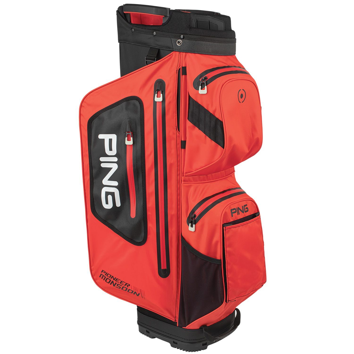 PING Pioneer Monsoon Waterproof Golf Cart Bag Scarlet/Black