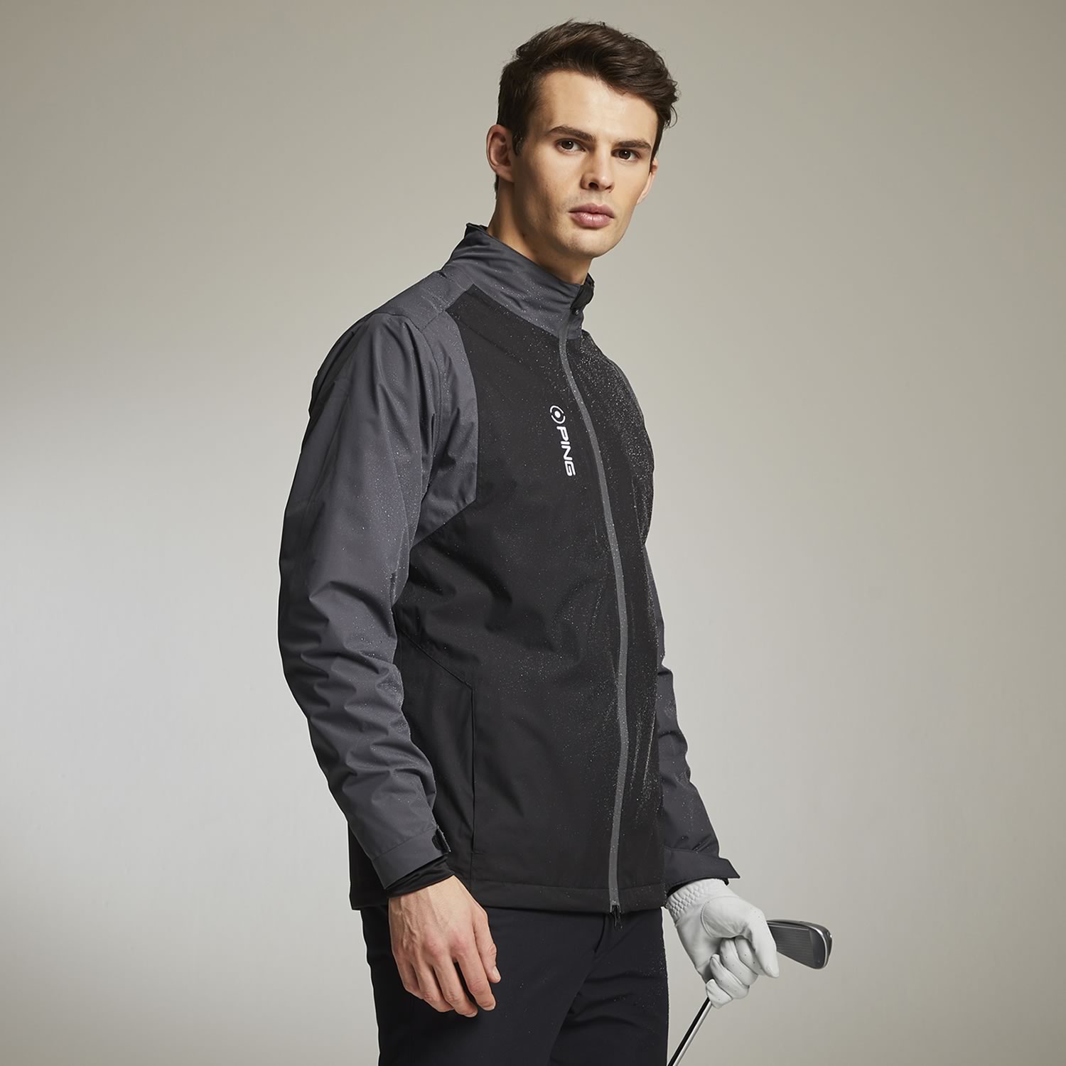 PING Sensordry Pro Waterproof Jacket Black/Asphalt | Scottsdale Golf