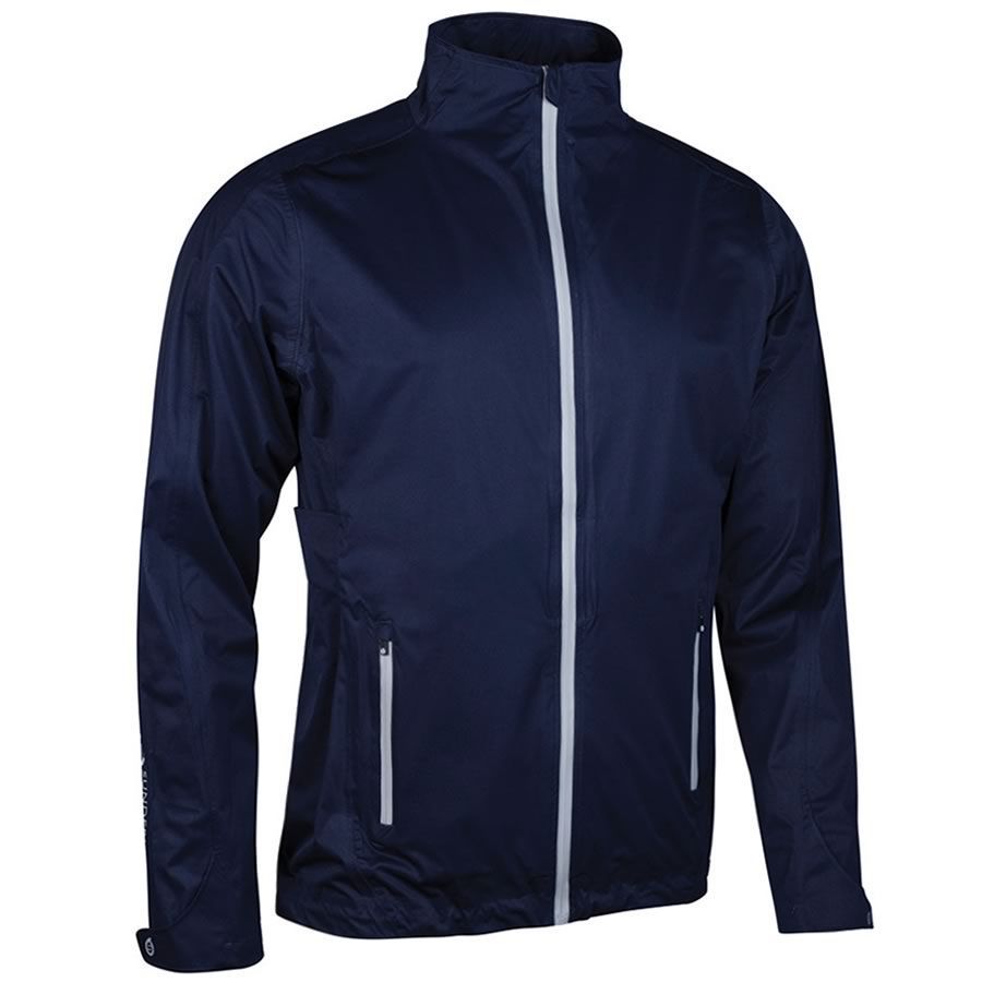 Sunderland Whisper Pro-Lite Waterproof Golf Jacket Navy/Silver ...