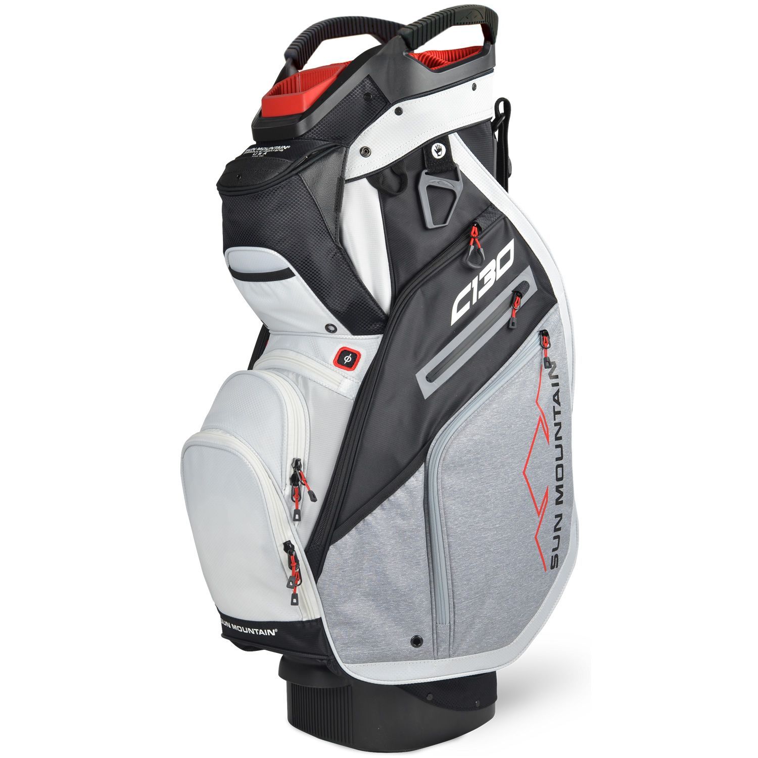 Sun Mountain 2020 C130 Golf Cart Bag Black/Charcoal/White/Red