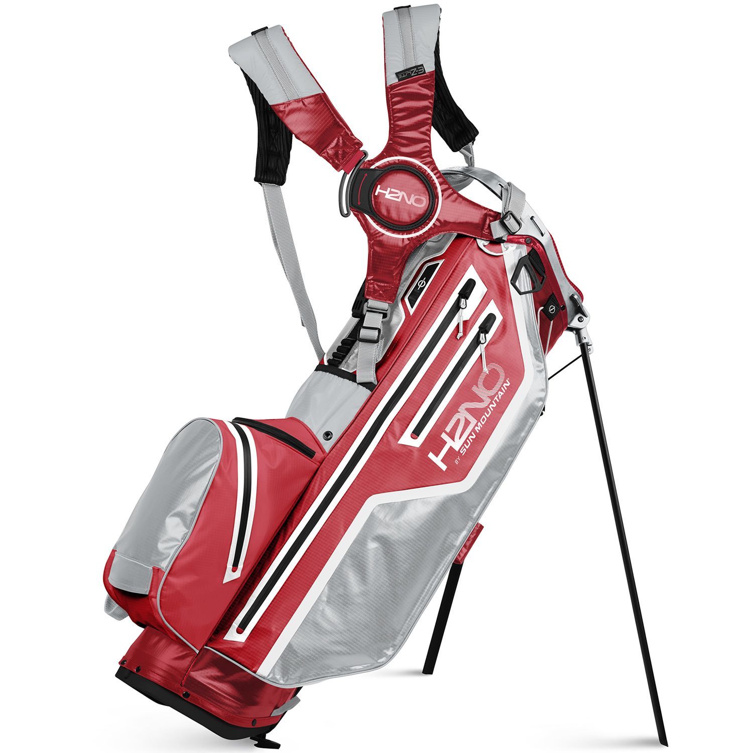 Sun Mountain 2021 H2NO 14 Way Waterproof Golf Stand Bag Red/Cadet/White | Scottsdale Golf