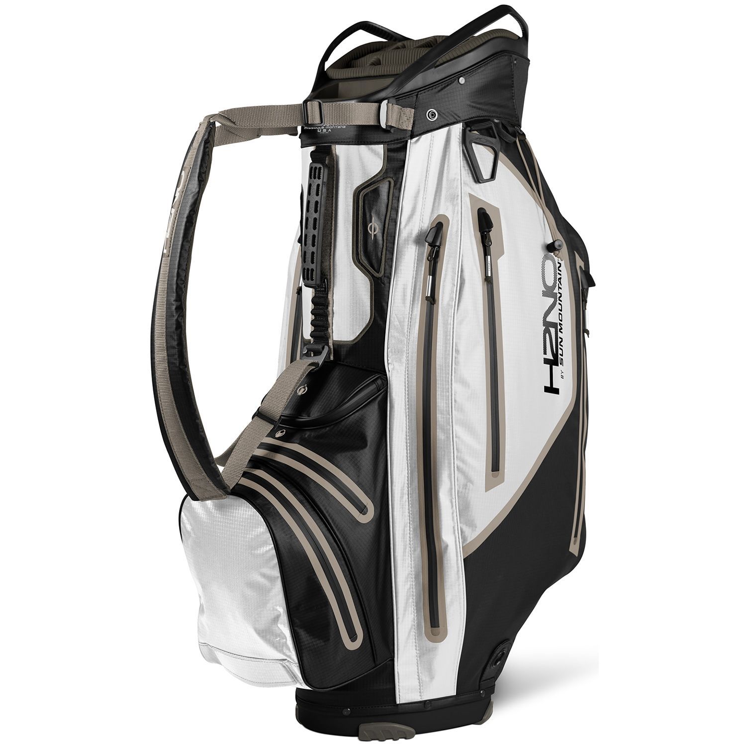 Sun Mountain 2021 H2NO Elite Waterproof Golf Cart Bag Black/White/Java