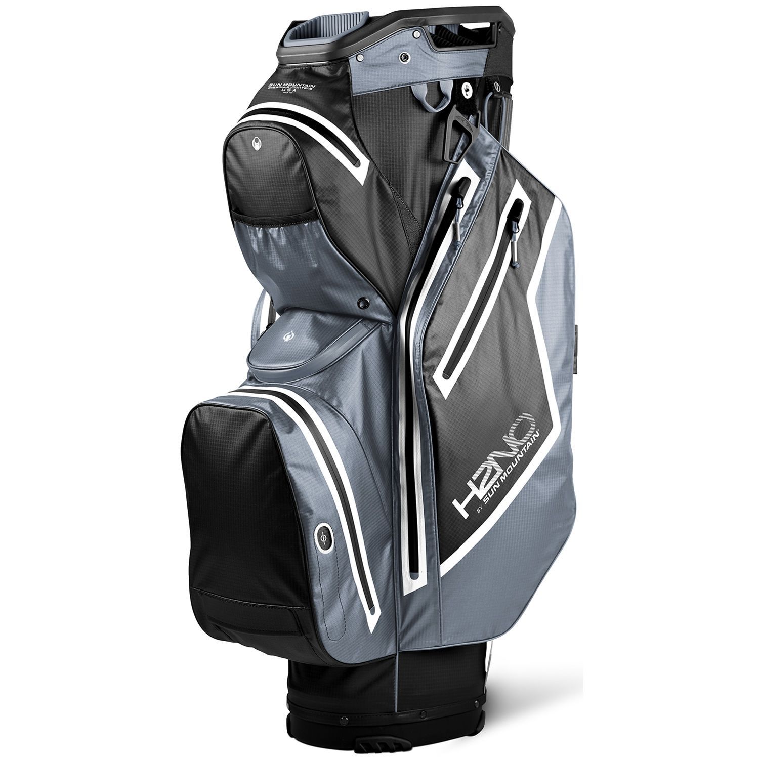 Sun Mountain 2021 H2NO Staff Cart Waterproof Golf Cart Bag Black/Nickel