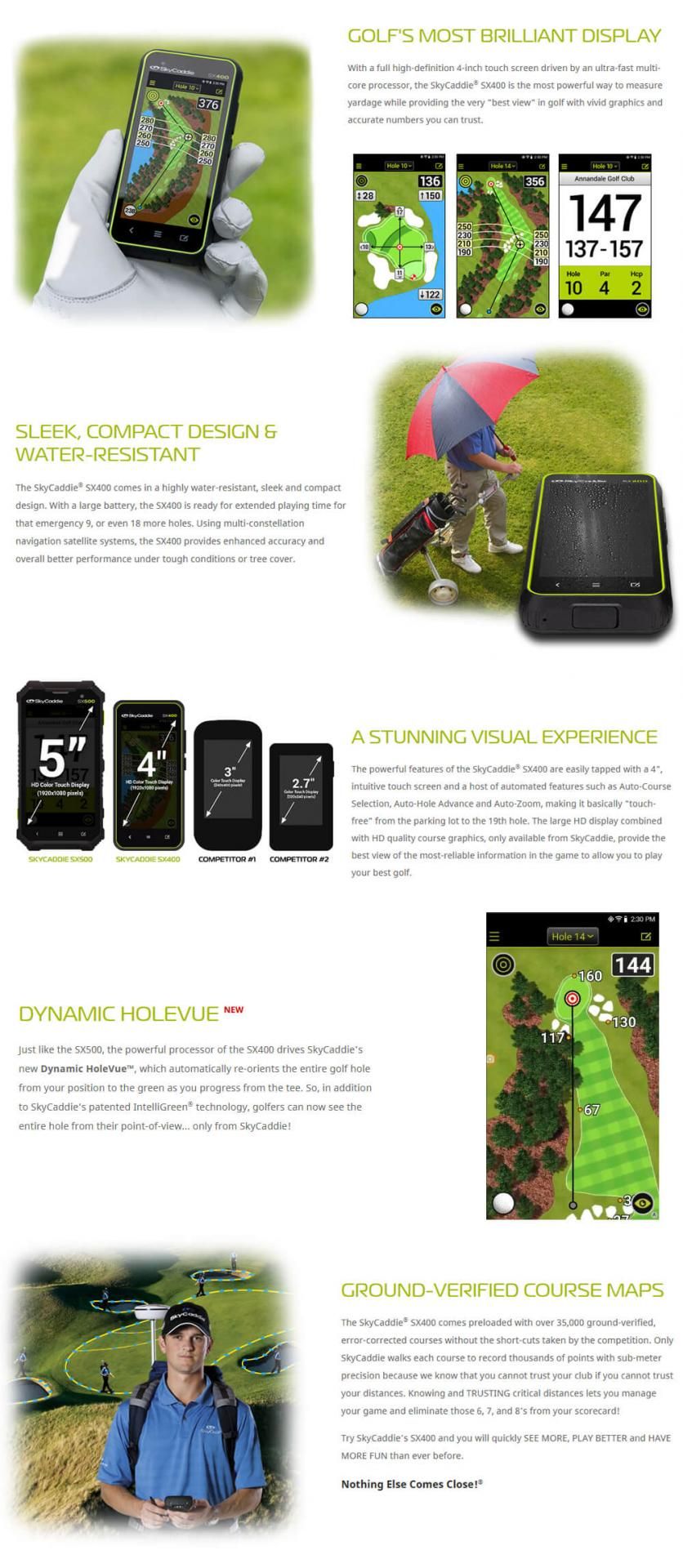 SkyCaddie SX400 GPS Rangefinder Technology