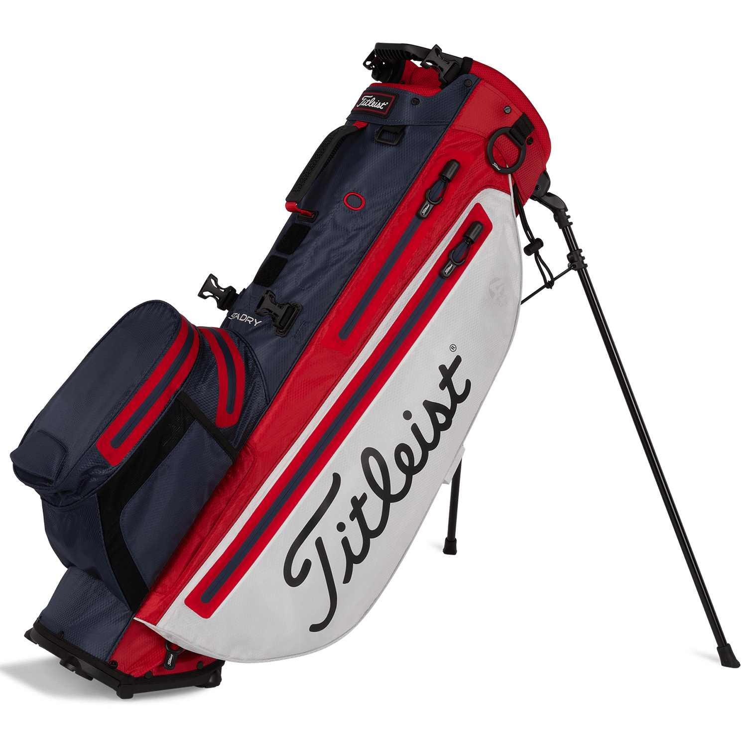 Titleist Players 4 Plus StaDry Waterproof Golf Stand Bag White/Navy/Red