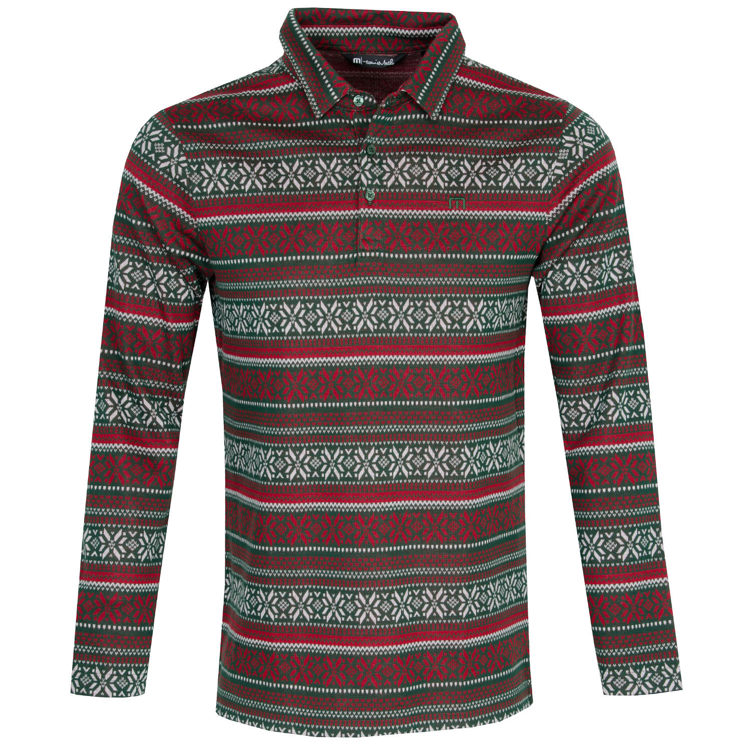 TravisMathew Christmas Collection Pure Gold Long Sleeved Polo Shirt