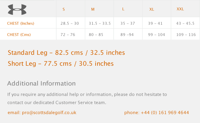 under armour size guide